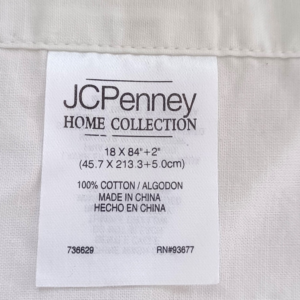 Floral Embroidered Valance Curtain JC Penney Cottage Farmhouse 18x84 White - Picture 6 of 7